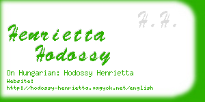 henrietta hodossy business card